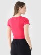 Damski t-shirt crop top 4F 4FRSS25TTSHF2695 - różowy
