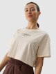 4F Damski tshirt crop top 4F 4FWSS24TTSHF1357  beżowy Beżowy