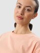 Damski t-shirt crop top 4F 4FWSS24TTSHF1357 - różowy