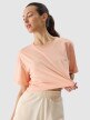 Damski t-shirt crop top 4F 4FWSS24TTSHF1357 - różowy