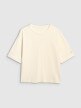 mini: Damski t-shirt oversize 4F 4FWAW25TTSHF2350 - beżowy (6)