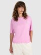 Damski t-shirt oversize z nadrukiem 4F 4FRSS25TTSHF2787 - różowy