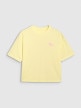 Damski t-shirt oversize z nadrukiem 4F 4FRSS25TTSHF2787 - żółty