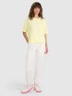 Damski t-shirt oversize z nadrukiem 4F 4FRSS25TTSHF2787 - żółty
