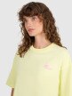 Damski t-shirt oversize z nadrukiem 4F 4FRSS25TTSHF2787 - żółty