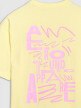 Damski t-shirt oversize z nadrukiem 4F 4FRSS25TTSHF2787 - żółty