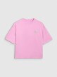 Damski t-shirt oversize z nadrukiem 4F 4FRSS25TTSHF2787 - różowy