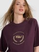 Damski t-shirt oversize z nadrukiem 4F 4FRSS25TTSHF2791 - fioletowy