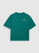 Damski t-shirt oversize z nadrukiem 4F 4FRSS25TTSHF2977 - zielony