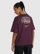 Damski t-shirt oversize z nadrukiem 4F 4FRSS25TTSHF2977 - fioletowy