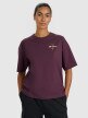 Damski t-shirt oversize z nadrukiem 4F 4FRSS25TTSHF2977 - fioletowy