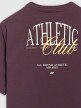 Damski t-shirt oversize z nadrukiem 4F 4FRSS25TTSHF2977 - fioletowy