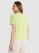 Damski t-shirt oversize z nadrukiem 4F 4FRSS25TTSHF3160 - żółty