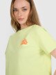 Damski t-shirt oversize z nadrukiem 4F 4FRSS25TTSHF3160 - żółty