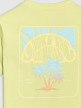 Damski t-shirt oversize z nadrukiem 4F 4FRSS25TTSHF3163 - żółty