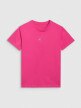 Damski t-shirt oversize z nadrukiem 4F 4FRSS25TTSHF3163 - różowy