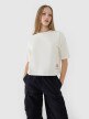 Damski t-shirt oversize z nadrukiem 4F 4FWSS25TTSHF1971 - biały