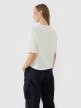 Damski t-shirt oversize z nadrukiem 4F 4FWSS25TTSHF1971 - biały