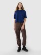 Damski t-shirt oversize z nadrukiem 4F 4FWSS25TTSHF1971 - granatowy