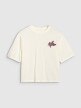 Damski t-shirt oversize z nadrukiem 4F 4FWSS25TTSHF1996 - biały