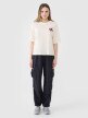 Damski t-shirt oversize z nadrukiem 4F 4FWSS25TTSHF1996 - biały
