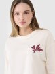 Damski t-shirt oversize z nadrukiem 4F 4FWSS25TTSHF1996 - biały
