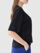 Damski t-shirt oversize z nadrukiem 4F 4FWSS25TTSHF1996 - czarny