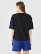 Damski t-shirt oversize z nadrukiem 4F 4FWSS25TTSHF1996 - czarny