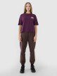 Damski t-shirt oversize z nadrukiem 4F 4FWSS25TTSHF1996 - fioletowy