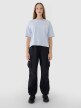Damski t-shirt oversize z nadrukiem 4F 4FWSS25TTSHF1996 - niebieski