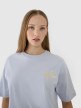 Damski t-shirt oversize z nadrukiem 4F 4FWSS25TTSHF1996 - niebieski