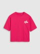Damski t-shirt oversize z nadrukiem 4F 4FWSS25TTSHF1996 - różowy