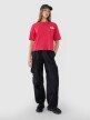 Damski t-shirt oversize z nadrukiem 4F 4FWSS25TTSHF1996 - różowy