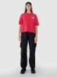Damski t-shirt oversize z nadrukiem 4F 4FWSS25TTSHF1996 - różowy