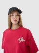 Damski t-shirt oversize z nadrukiem 4F 4FWSS25TTSHF1996 - różowy