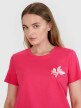 Damski t-shirt z nadrukiem 4F 4FRSS25TTSHF2693 - różowy
