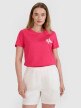 Damski t-shirt z nadrukiem 4F 4FRSS25TTSHF2693 - różowy