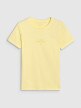 Damski t-shirt z nadrukiem 4F 4FRSS25TTSHF2786 - żółty