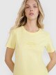 Damski t-shirt z nadrukiem 4F 4FRSS25TTSHF2786 - żółty