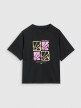 Damski t-shirt z nadrukiem 4F 4FRSS25TTSHF2974 - czarny