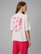 mini: Damski t-shirt z nadrukiem 4F 4FRSS26TTSHF3704 - biały (2)