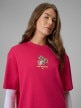 mini: Damski t-shirt z nadrukiem 4F 4FRSS26TTSHF3706 - różowy (1)