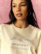 mini: Damski t-shirt z nadrukiem 4F 4FRSS26TTSHF3848 - kremowy (4)