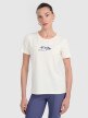 4F Damski tshirt z nadrukiem 4F 4FWAW25TTSHF2713  biały Biały