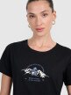 Damski t-shirt z nadrukiem 4F 4FWAW25TTSHF2713 - czarny