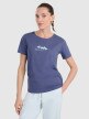 4F Damski tshirt z nadrukiem 4F 4FWAW25TTSHF2713  niebieski Niebieski