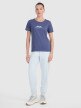 Damski t-shirt z nadrukiem 4F 4FWAW25TTSHF2713 - niebieski