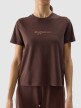 Damski t-shirt z nadrukiem 4F 4FWSS24TTSHF1354 - brązowy