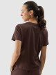 Damski t-shirt z nadrukiem 4F 4FWSS24TTSHF1354 - brązowy
