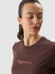 Damski t-shirt z nadrukiem 4F 4FWSS24TTSHF1354 - brązowy